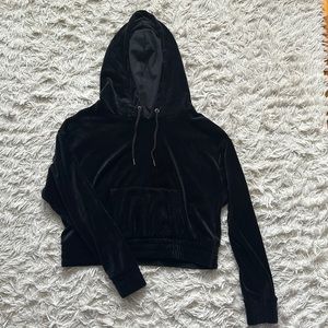 Croped velvet hoodie